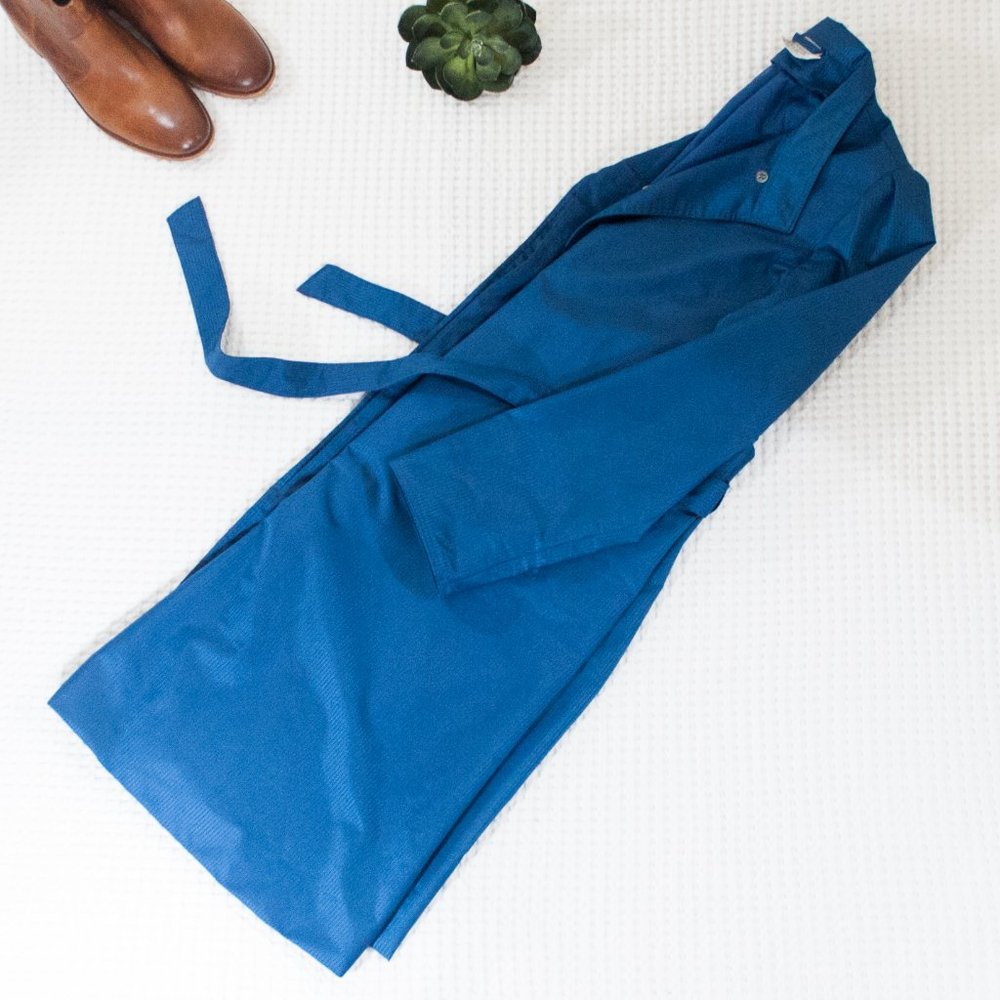 Vintage Blue Belted Rain Coat / Trench Coat